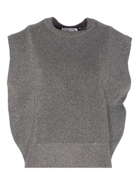 ESSENTIEL ANTWERP crew-neck metallic-effect vest