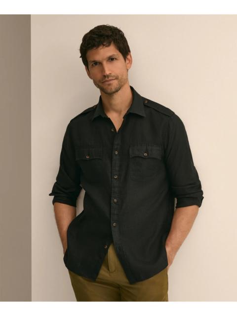 Brooks Brothers Linen Military Sport Shirt
