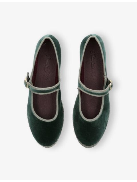 FLABELUS Jay Velvet Mary Jane Flats