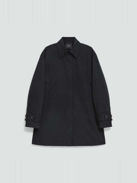Theory A-Line Trench Coat in Sleek Cotton