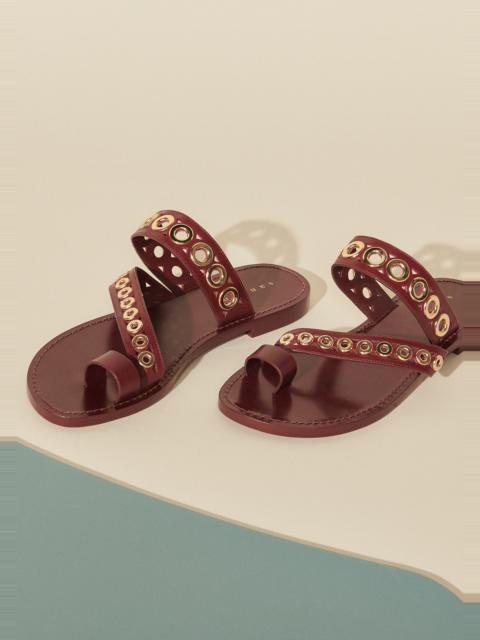 Sandro Leather sandals with eyelets