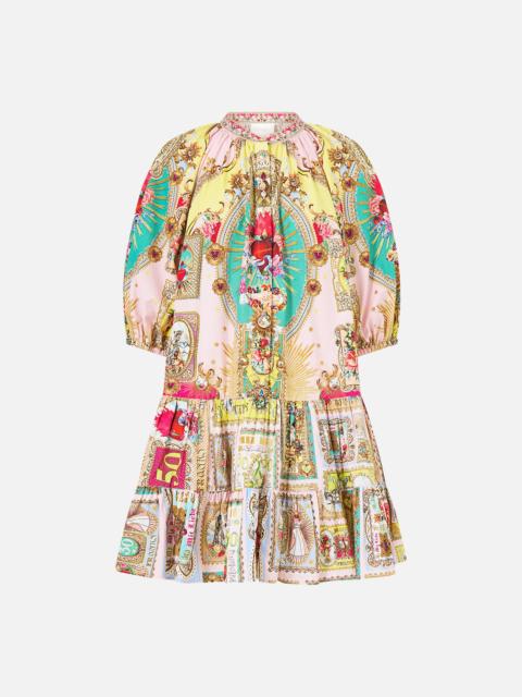 CAMILLA PUFF SLEEVE SHIRT DRESS PAINTED PRAYERS
