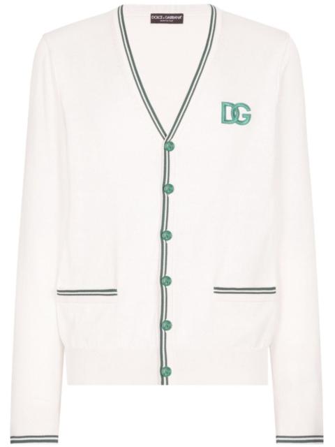 Dolce & Gabbana logo-embroidered silk cardigan
