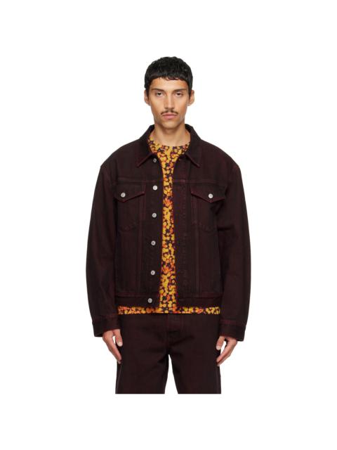 Dries Van Noten Burgundy Faded Denim Jacket