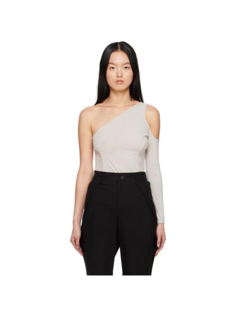 ISSEY MIYAKE Gray Figure Mesh Long Sleeve T-Shirt