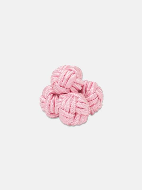 J. PRESS PINK MONKEY'S FIST SILK KNOT CUFFLINKS