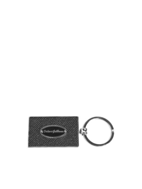 Dolce & Gabbana logo-plaque leather keychain