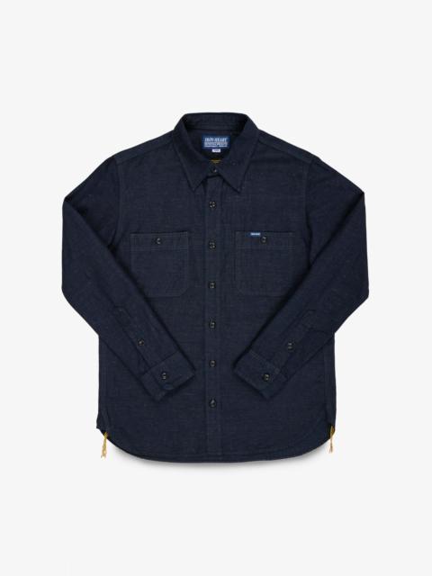IHSH-443-IND 7OZ COTTON LINEN CHAMBRAY WORK SHIRT - INDIGO