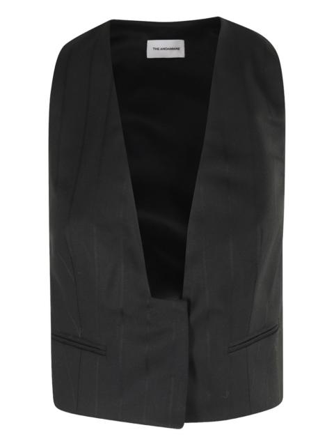 THE ANDAMANE Yelena pinstripe V-neck waistcoat