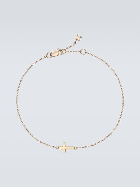 MATEO Mini Cross 14kt gold bracelet