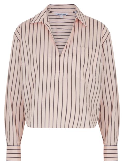 VERONICA BEARD Khai striped cotton-poplin shirt