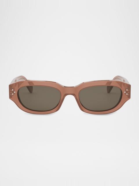 CELINE Men's 3 Dots Acetate Rectangle Sunglasses
