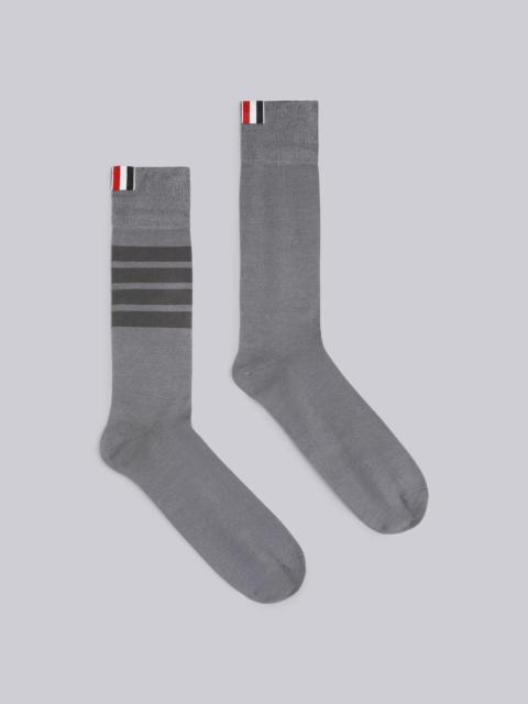 Medium Grey Cotton Mid-calf 4-Bar Socks