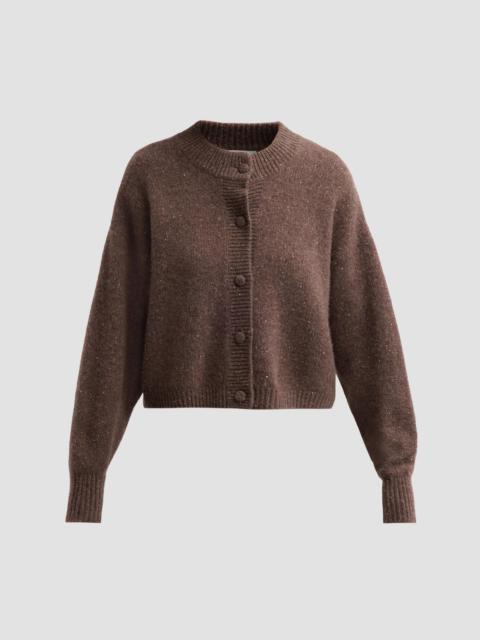 FRAME Women's Flecked Wool-Cashmere Cardigan - Brown