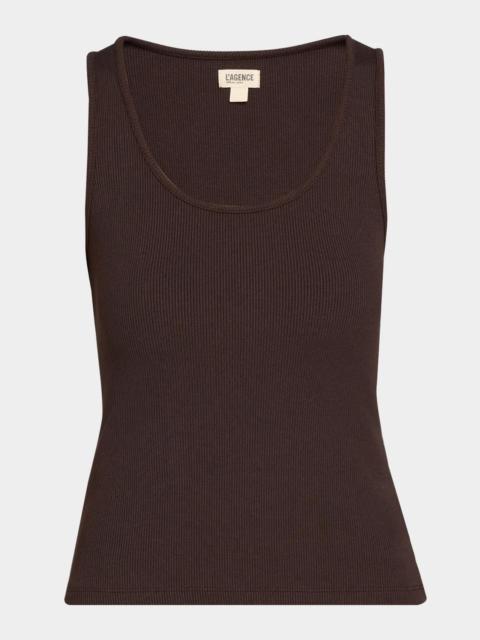 L'AGENCE Adira Scoop-Neck Tank Top