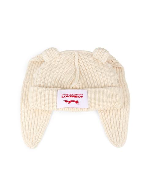 CHARLES JEFFREY LOVERBOY Men's Chunky Rabbit Beanie - Ecru