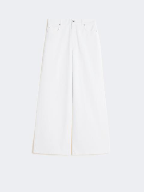WEEKEND Max Mara Cotton drill wide-leg trousers - WHITE