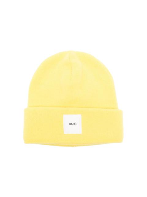 OAMC logo-patch ribbed-knit beanie