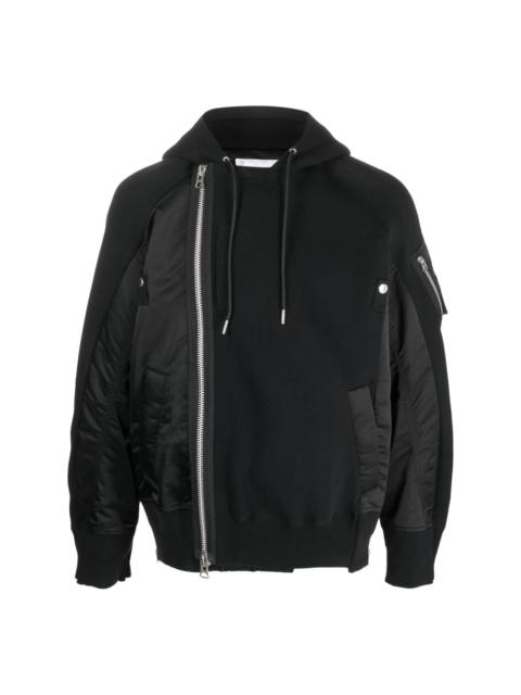 sacai Sponge side-zip hoodie