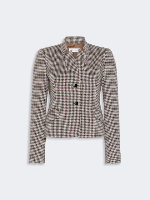 Max Mara AGUZZE Slim houndstooth jersey jacket - TOBACCO