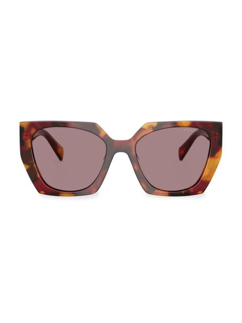 Prada Women's 55MM Cat-Eye Sunglasses - Brown Blonde Havana