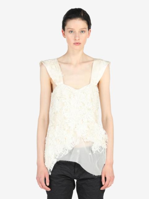 N°21 CRYSTAL-EMBELLISHED LACE TOP