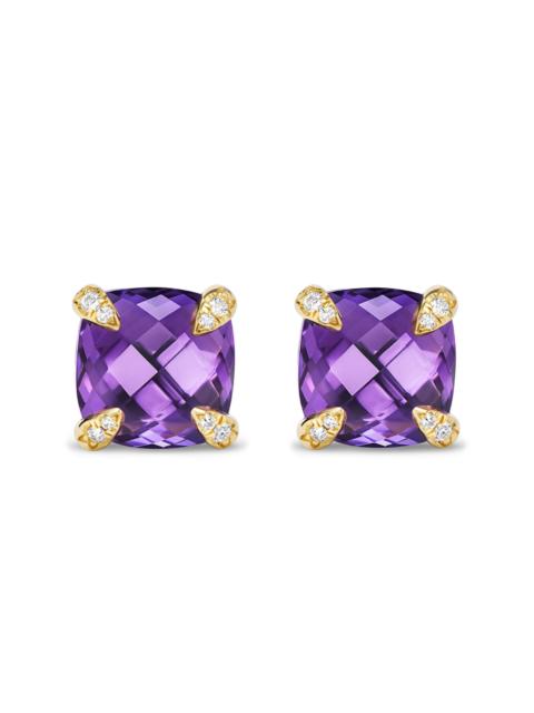 DAVID YURMAN Women's Chatelaine Stud Earrings in 18K Yellow Gold with Pavé Diamonds - Amethyst