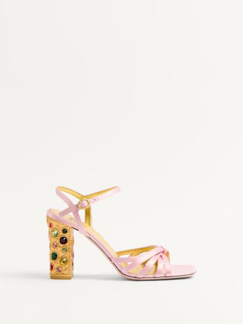 PRESHOES SATIN SANDAL WITH CRYSTALS 90MM