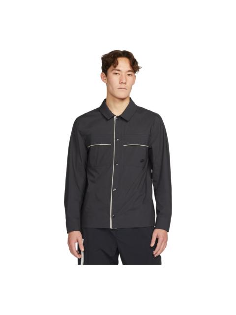 Nike Nike Sportswear Style Essentials Woven Button-Up Top 'Black' DM6640-045