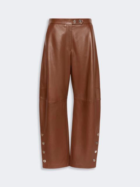 Sportmax CINEPRESA Nappa leather baggy trousers - BROWN