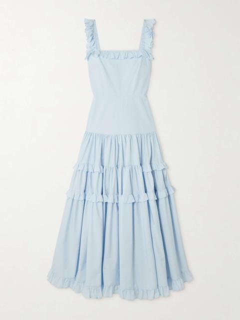 Maggie open-back ruffled tiered cotton maxi dress