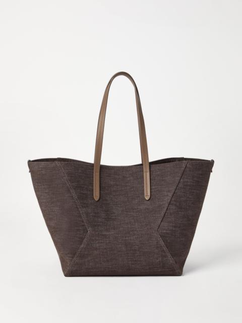 Brunello Cucinelli BC Duo bag in no-fade denim with monili