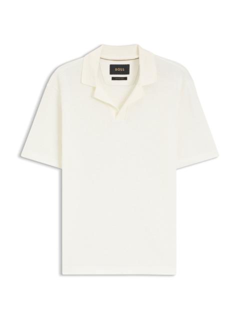 BOSS POLO SHIRT IN ITALIAN-MADE COTTON AND LINEN