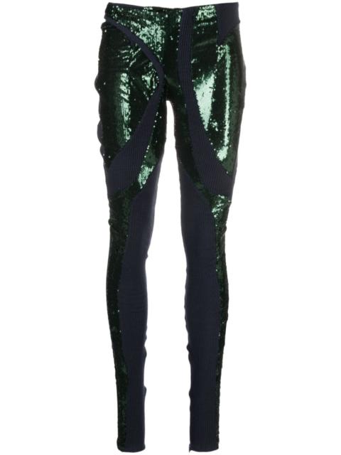 panelled sequin leggings