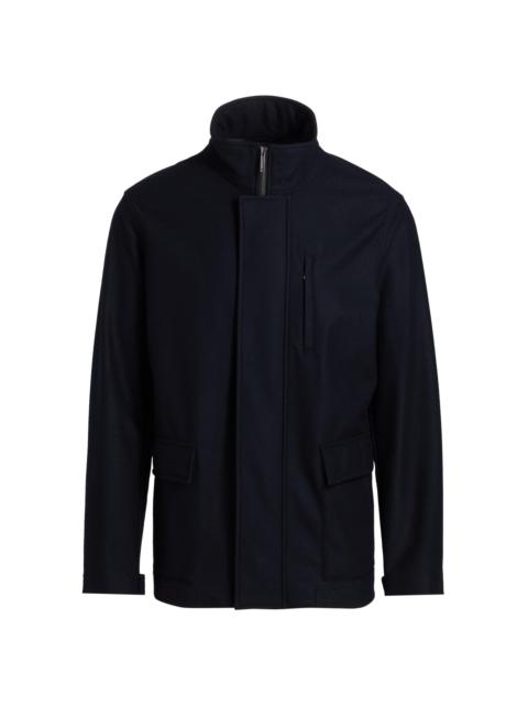 EMPORIO ARMANI Men's Wool-Blend Car Coat - Navy