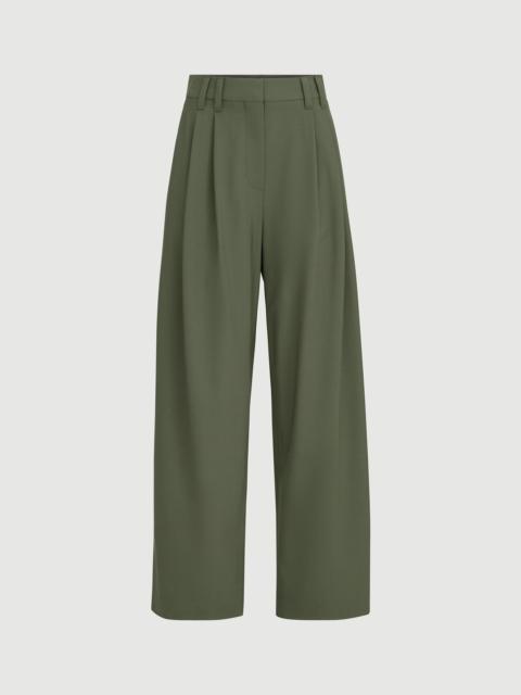 Brunello Cucinelli Tropical luxury wool tailored trousers with monili