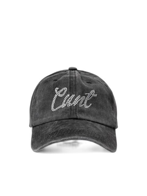 AVAVAV stonewash rhinestone-embellished cap