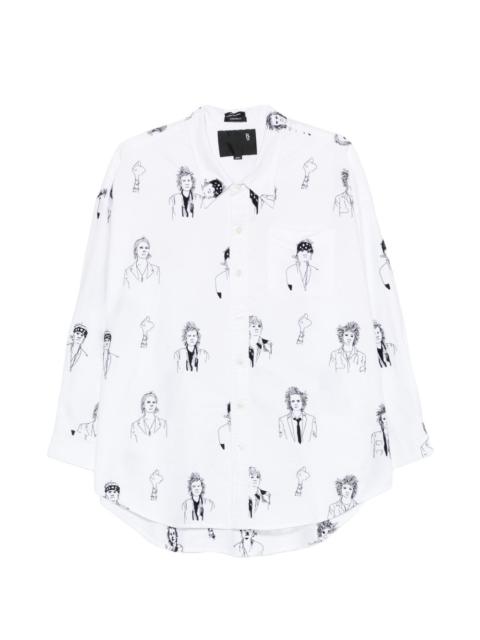 R13 portrait-print shirt