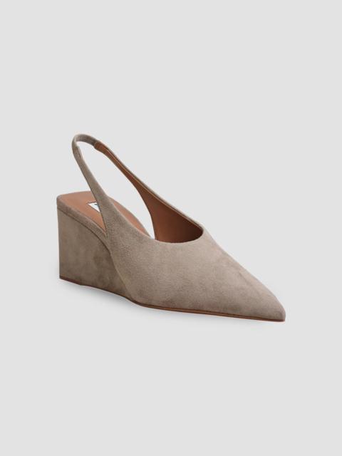 Alaïa Women's Cube 75MM Suede Slingbacks - Brume