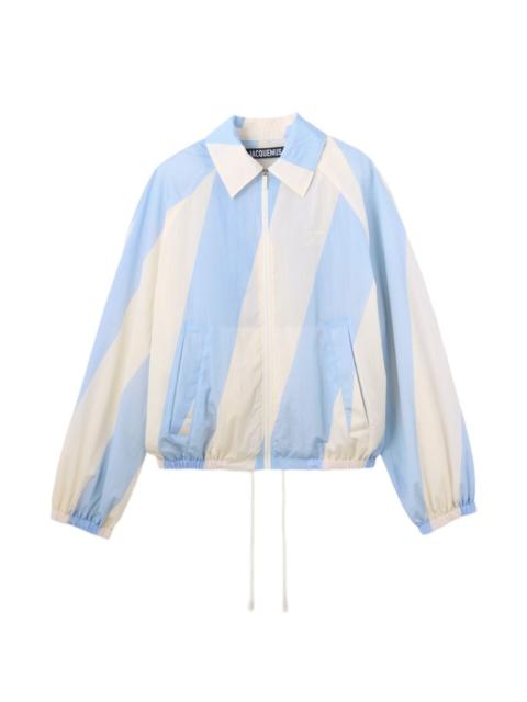JACQUEMUS striped zip jacket