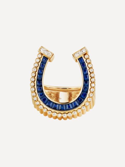 MARIE LICHTENBERG 18ct Gold Sapphire Horseshoe Ring