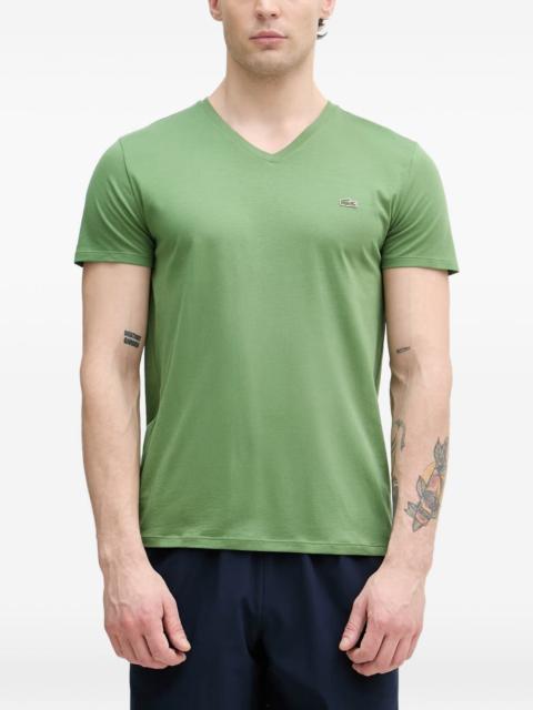 LACOSTE logo-patch V-neck T-shirt