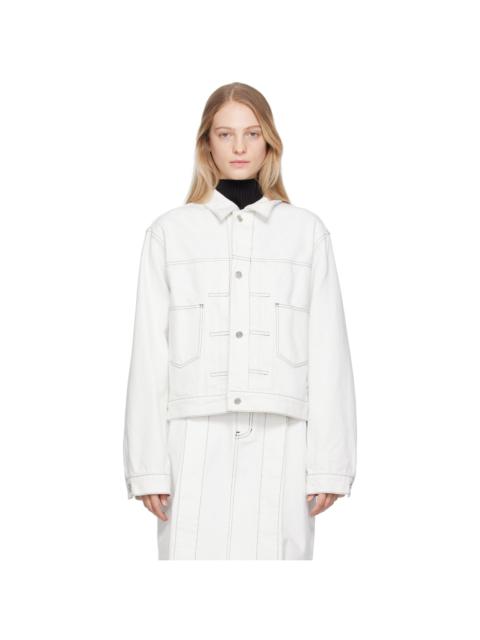 We11done White Tucked Denim Jacket