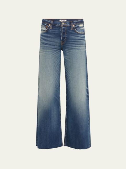 Mid-Rise Wide-Leg Cropped Jeans