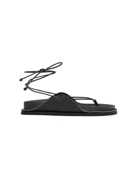 Everyday Tie-Up Leather Sandals black