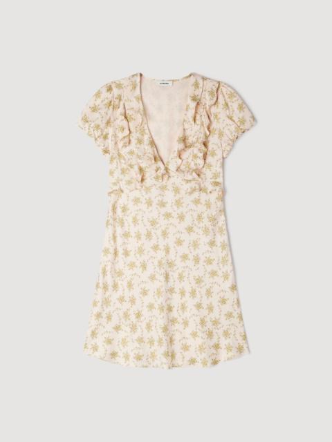 Sandro FLORAL PRINT MINI DRESS