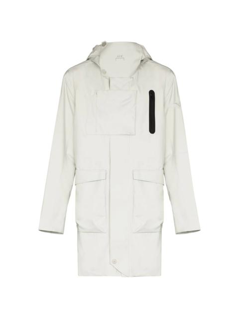 concealed-fastening hooded jacket