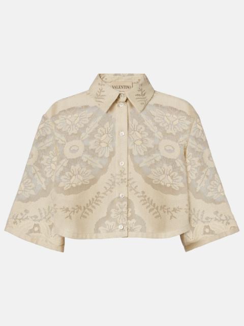 Valentino Cropped cotton-blend shirt