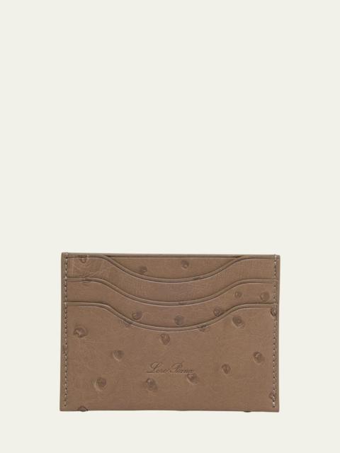 Loro Piana Men's Ostrich Leather Card Holder