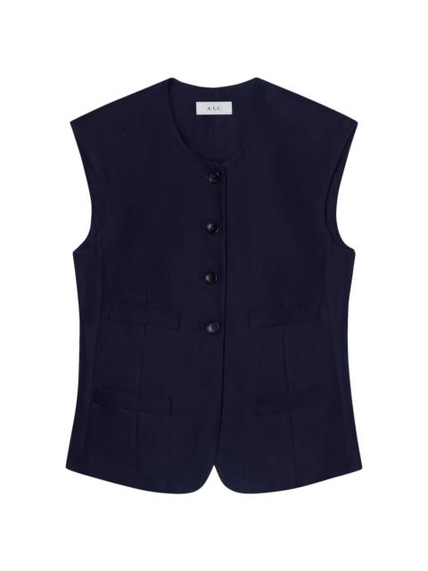 A.L.C. Women's Georgie Boxy Vest - Evening Blue